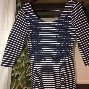Free People striped long-sleeve dress